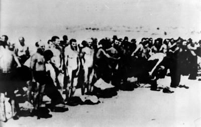 USSR, 1941, Jews stripping before their execution by the Einsatzgruppen